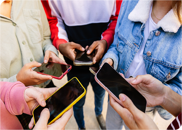 group of people on devices