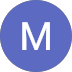 A white capital letter "M" is centered on a solid purple circular background.