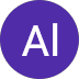 A purple circle with the white capital letters "AI" in the center.