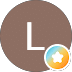 A brown circle with a white capital "L" has a smaller circle in the bottom right with a white star.